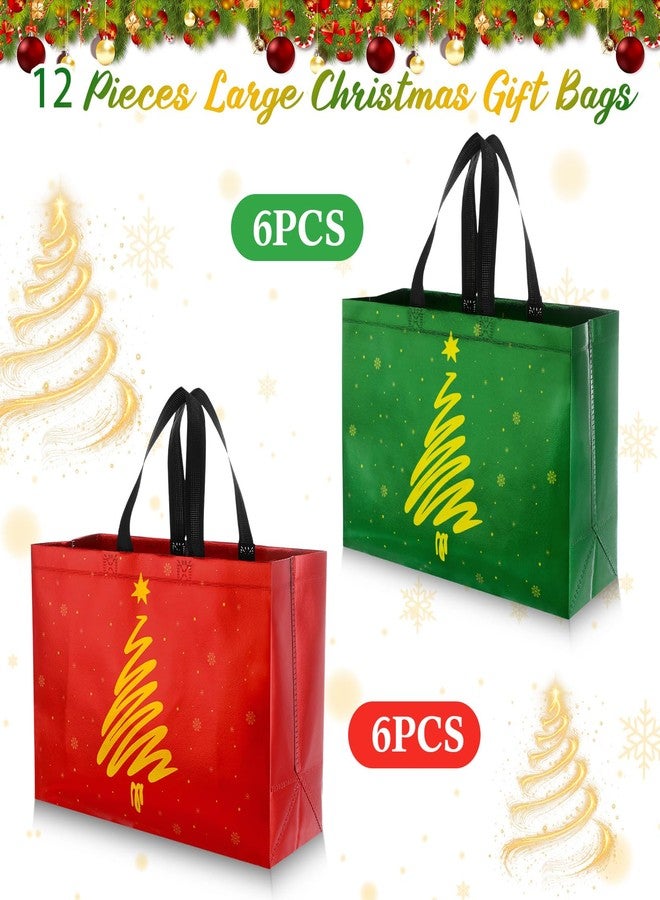 Tiamon 12 Pcs Large Winter Gift Bags with Handles Bulk Snowflake Tote Bag for Gift Non-Woven Winter Goodie Candy Treat Present Wrapping for Holiday Party Favor Shopping Supplies (12, Snowflake) - Image 3